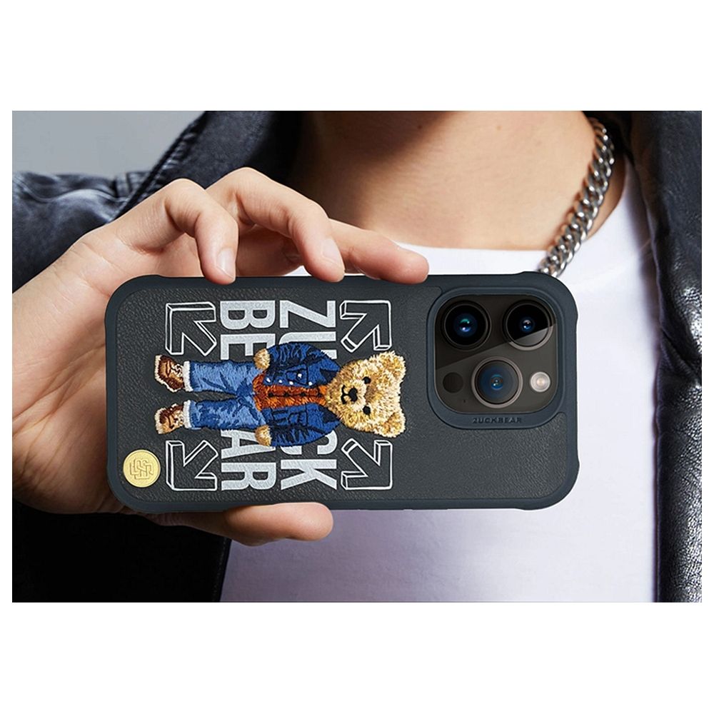 Husa Piele MagSafe Zuck Bear pentru Iphone 15 Pro - Protectie Premium Design San Francisco Golden State - 3 | YEO